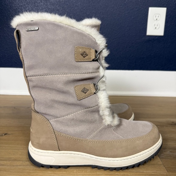 Sperry Powder Valley Winter Boots, Gray & Tan, Size 10 - Picture 3 of 9